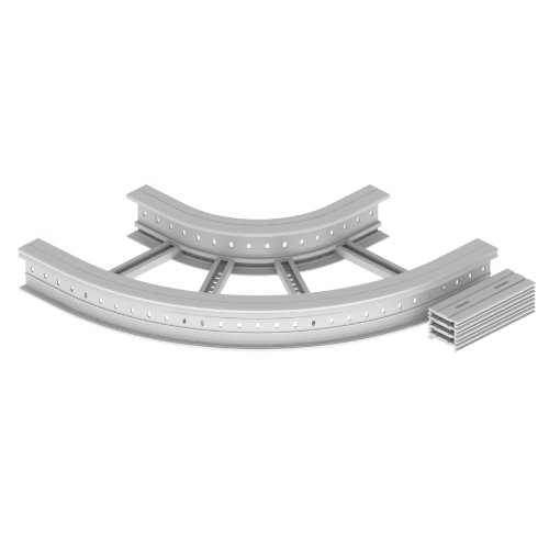 UNEX APARELLAJE ELECTRICO - 67 CURVA PIANA 90  GRIGIO 135X500 R300 U 67526-44