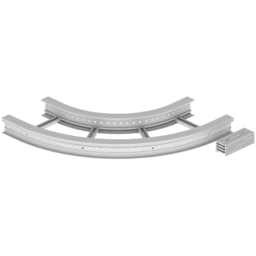 UNEX APARELLAJE ELECTRICO - 67 CURVA PIANA 90 GRIGIO 135X500 R600 U 67527-44