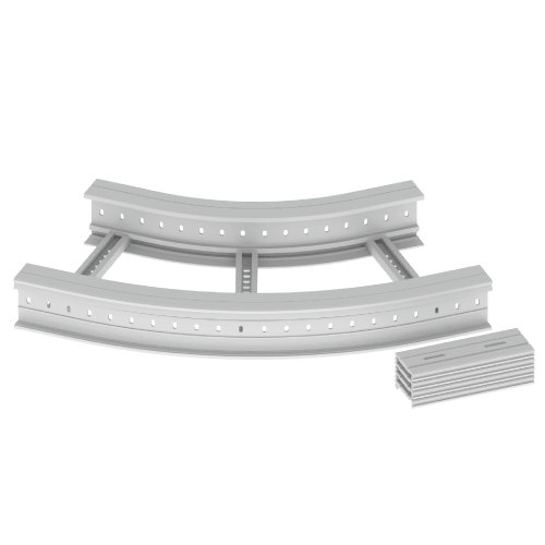 UNEX APARELLAJE ELECTRICO - 67 CURVA PIANA 45 GRIGIO 135X500 R600 U 67537-44