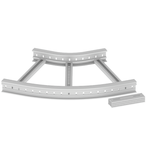 UNEX APARELLAJE ELECTRICO - 67 CURVA PIANA 45 GRIGIO 85X600 R300 U4 67616-44