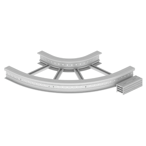 UNEX APARELLAJE ELECTRICO - 67 CURVA PIANA 90 GRIGIO 135X600 R300 U 67626-44