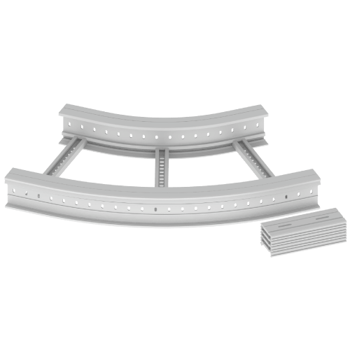 UNEX APARELLAJE ELECTRICO - 67 CURVA PIANA 45  GRIGIO 135X600 R600 U 67637-44