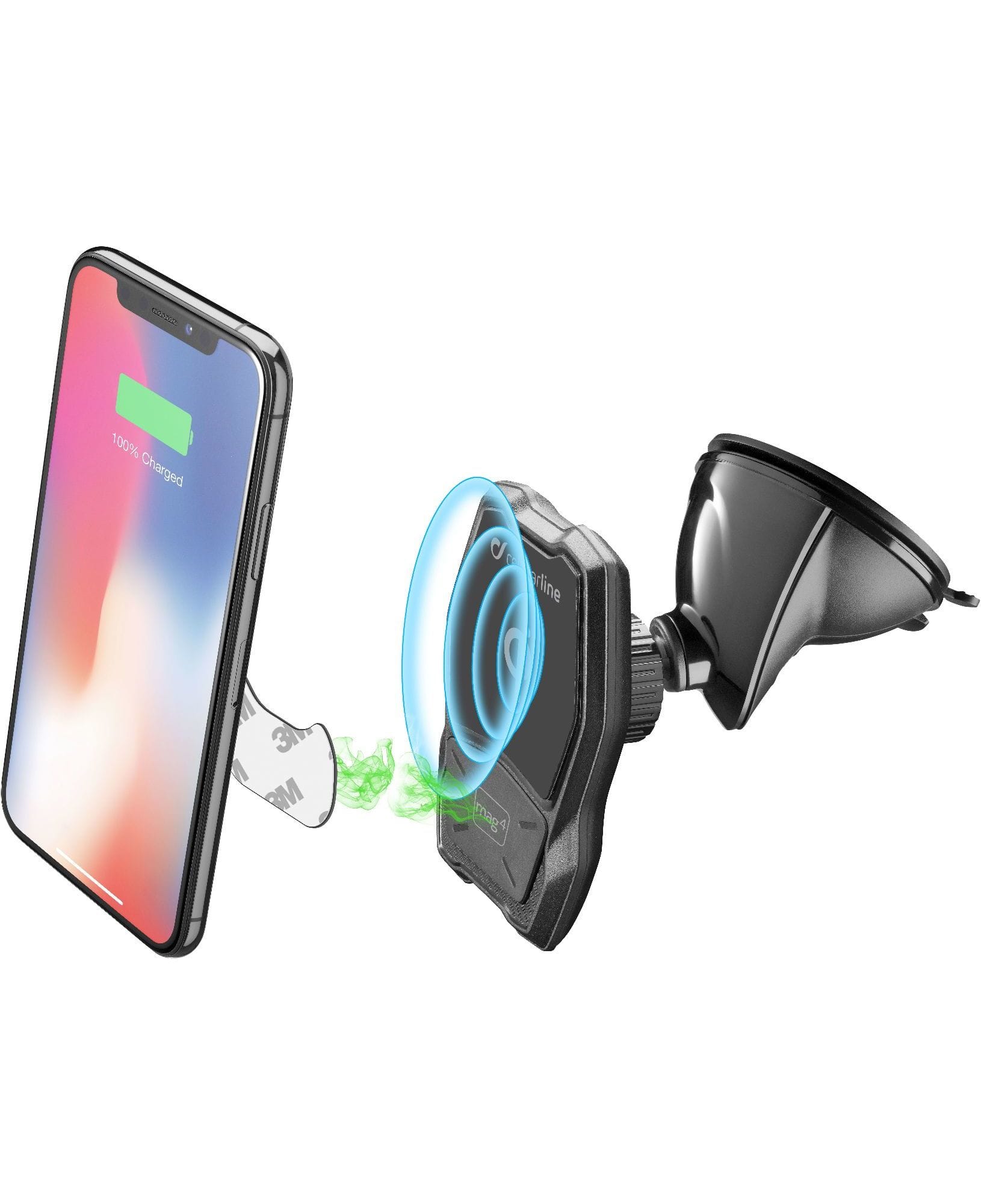 CELLULAR LINE - SUPPORTO AUTO VENTOSA MAG4 WIRELESS NERO