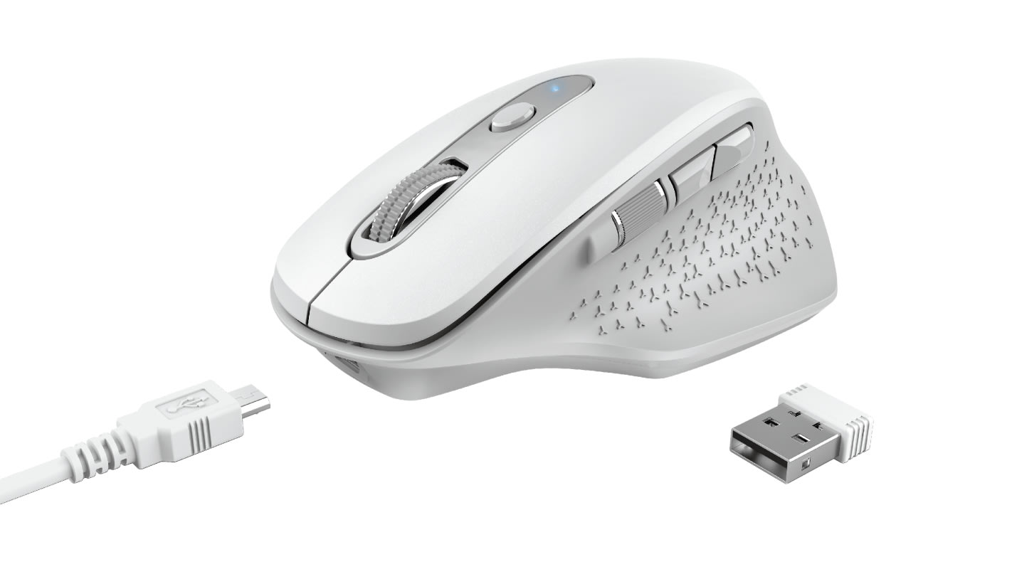 TRUST - OZAA RECHARGEABLE MOUSE WHITE