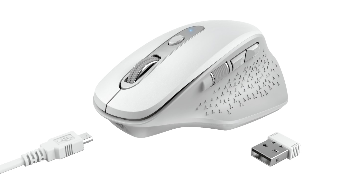 TRUST - OZAA RECHARGEABLE MOUSE WHITE