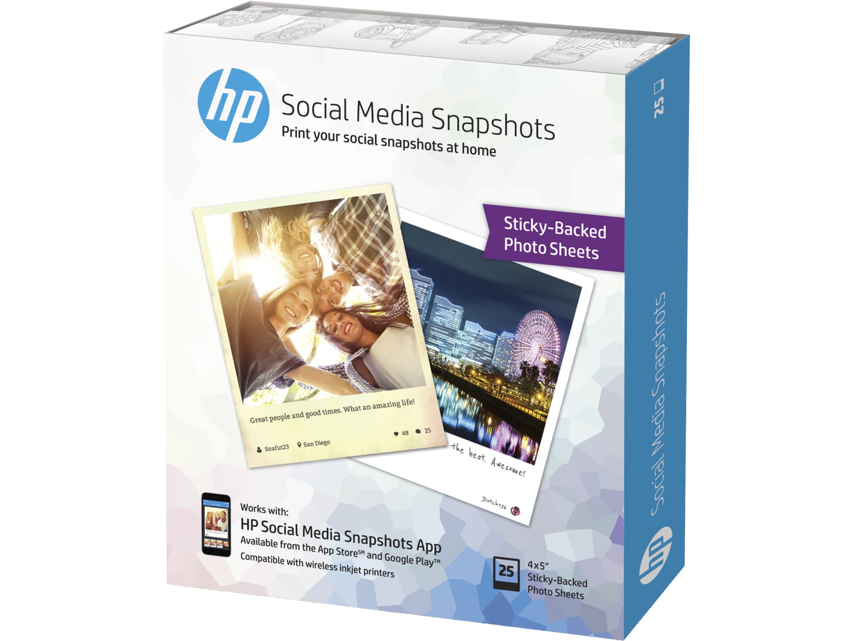 HEWLETT PACKARD - CARTA HP SOCIALM.SNAPSHOTS10X13 25F HEWW2G60A