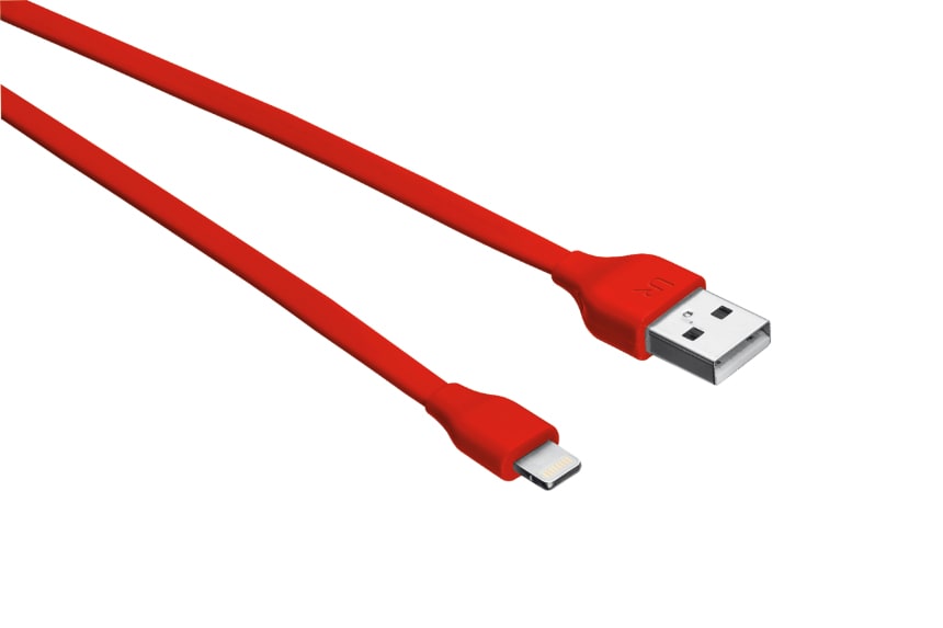 TRUST - FLAT LIGHTNING CABLE 1M - RED
