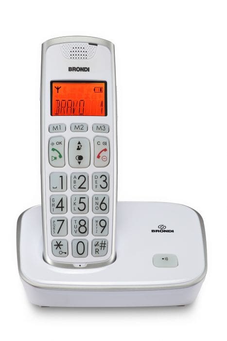 BRONDI - CORDLESS DECT TASTI GRANDI  BIANCO
