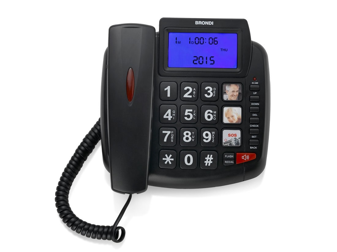 BRONDI - TEL FILO GRANDI TASTI VIVAVOCE NERO