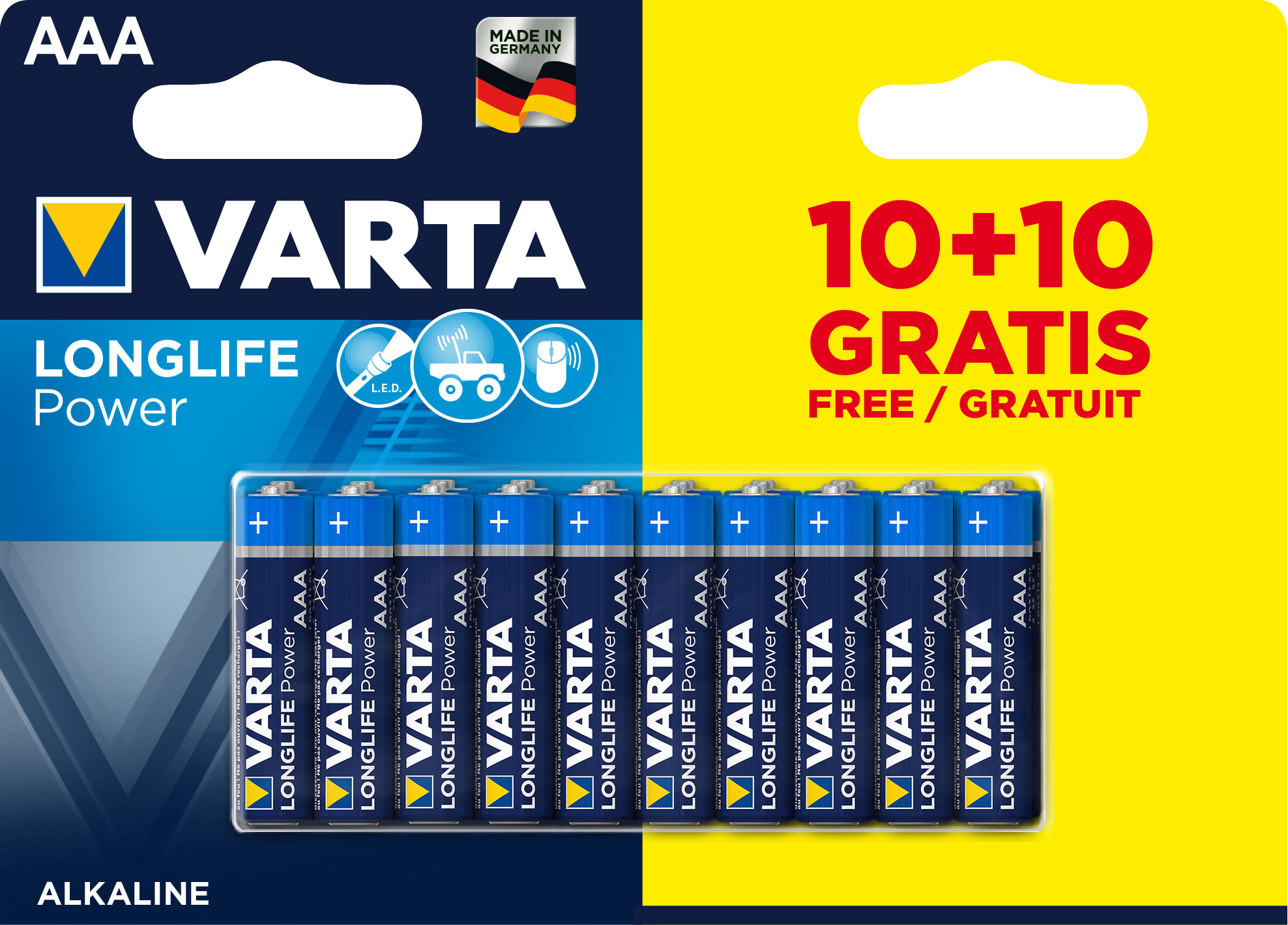 VARTA - HIGH ENERGY AAA 10+10 FREE