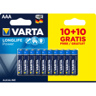 VARTA - HIGH ENERGY AAA 10+10 FREE