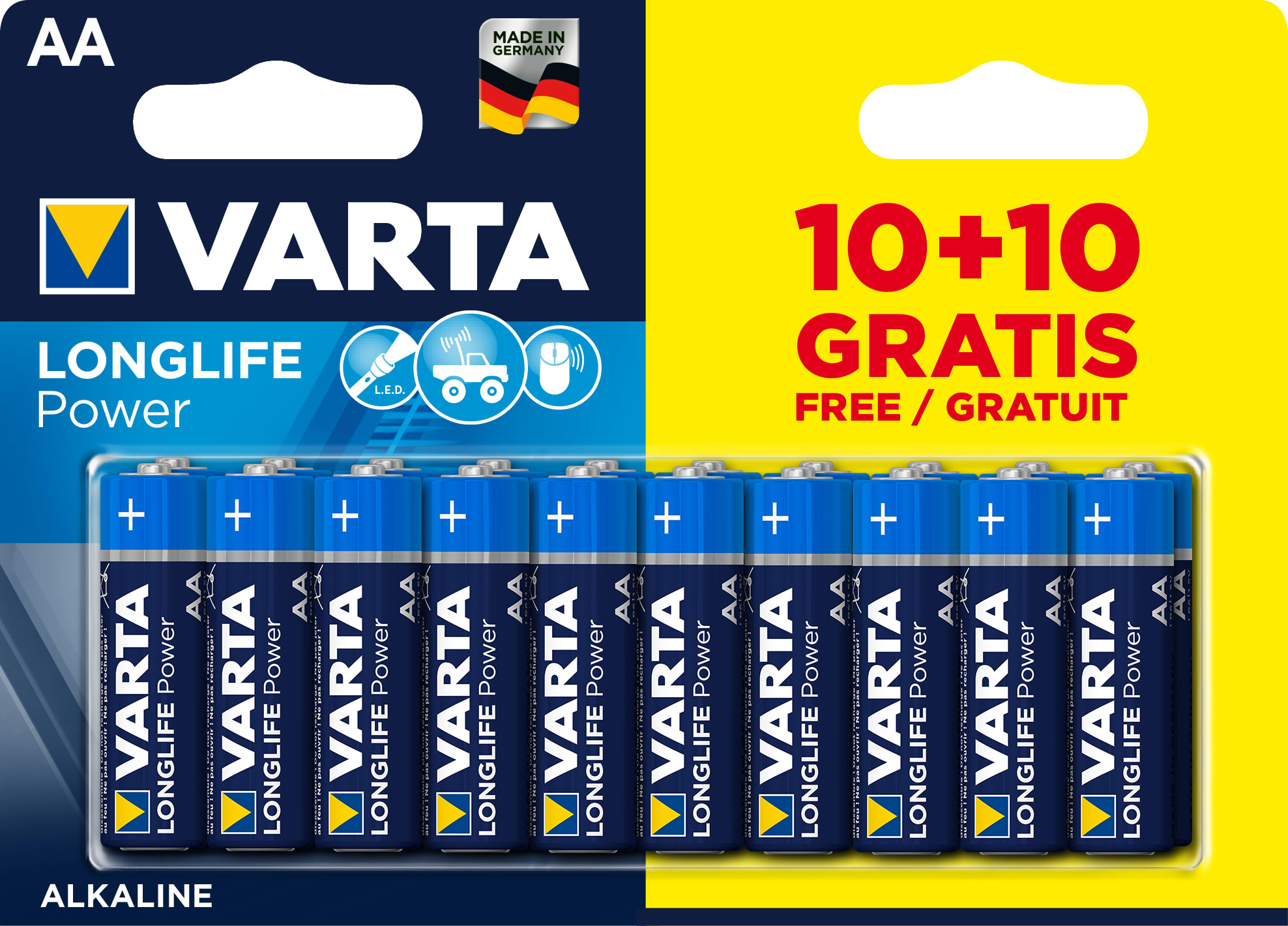VARTA - HIGH ENERGY AA 10+10 FREE