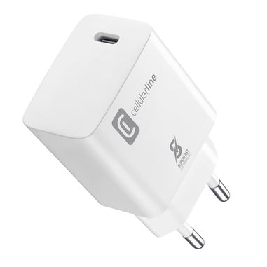 CELLULAR LINE - CARICABATTERIE RETE USB-C 25W SMALL BIAN
