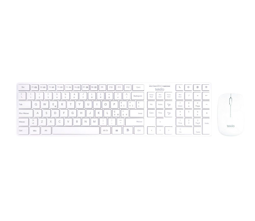 TEKLIO - 2.4G WIRELESS MOUSE AND KEYBOARD BIANCO
