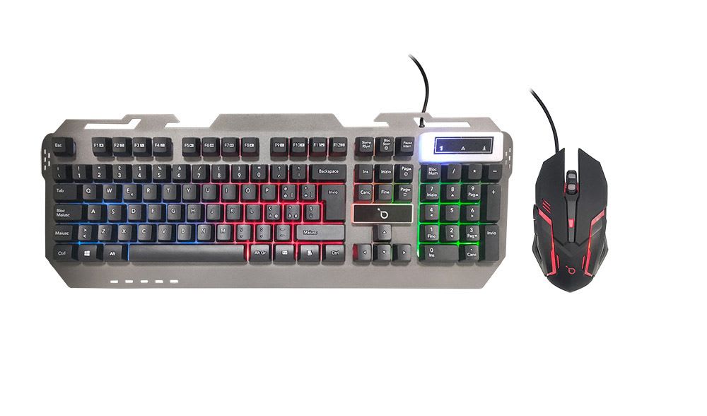 TEKLIO - GAME USB WIRED KEYBOARD AND MOUSE NERO