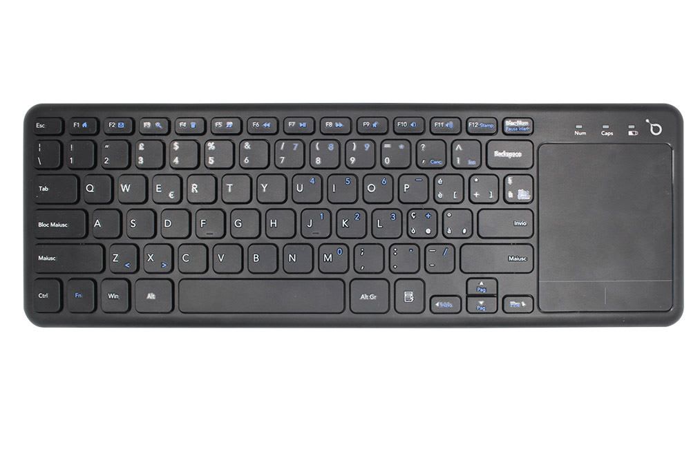 TEKLIO - 2.4G WIRELESS TOUCHPAD KEYBOARD NERO