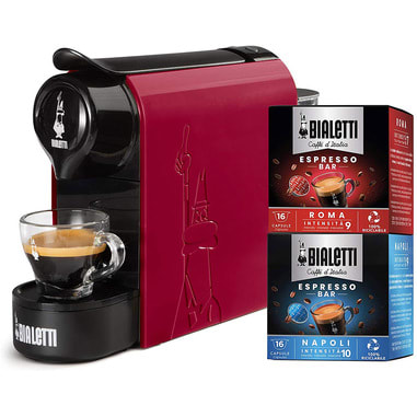 BIALETTI RONDINE - MACCHINA CAFFE' GIOIA ROSSO + 32 CAPS
