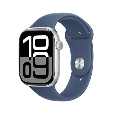 APPLE - WATCH 10 46MM SIL DENIM SPORT BAND M/L