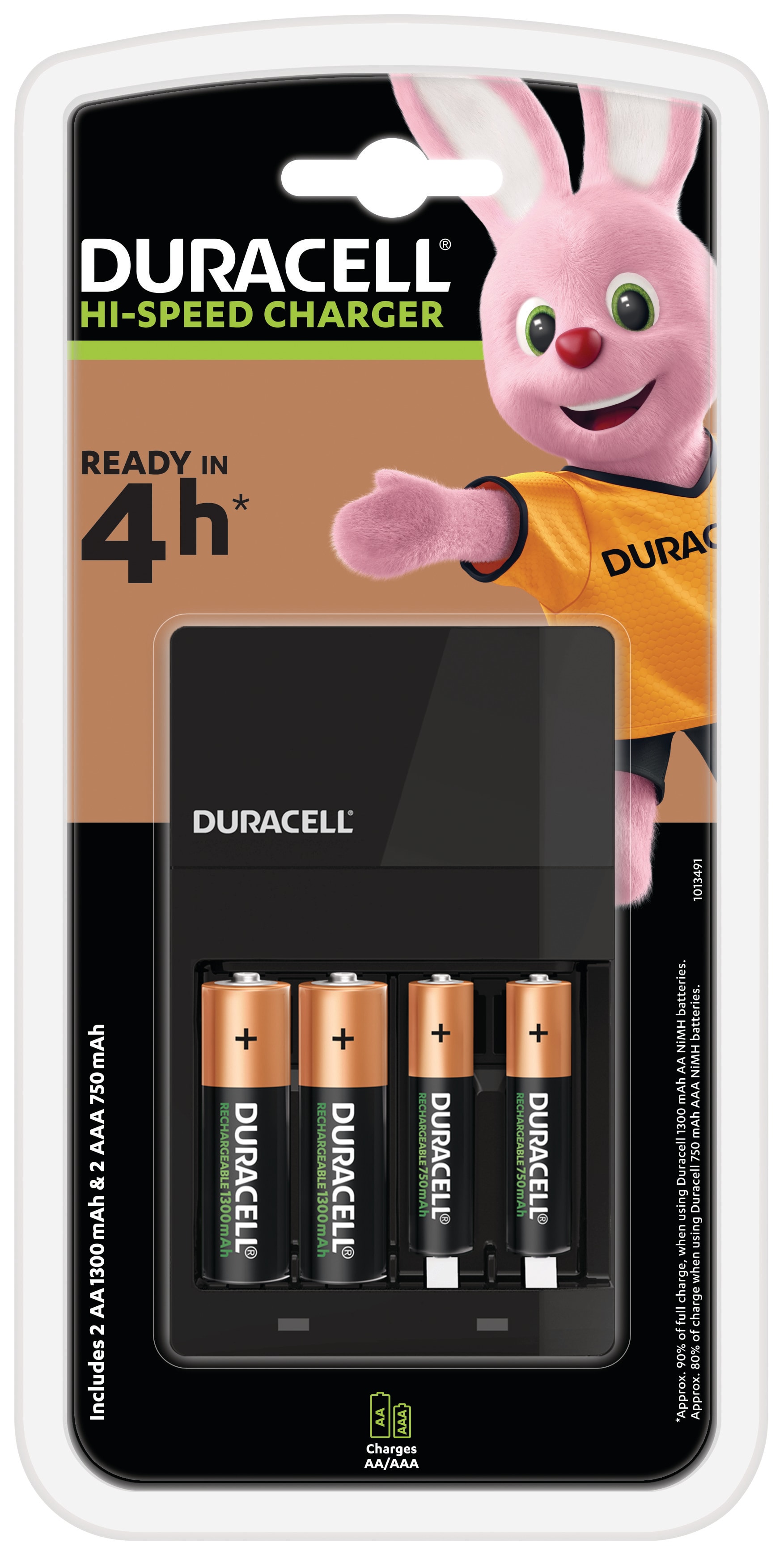 DURACELL - CEF14 CARICABATTERIE CON 2AA + 2AAA