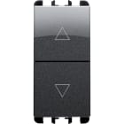 URMET - Pulsanti interbloccati, morsetti vite, 1 modulo, 1P NO + 1P NO 10A, Nea, acciaio scuro PULS INT 1PNO+1PNO 10A 1M AC.