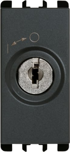 URMET - pulsante chiavi differenti, morsetti a vite, 1 modulo, estraibile in posizione 0, 2P 10A, Nea, antracite 2P CH 10A IM TST A.