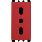 URMET - presa bipasso 2P+T 16A 250V 1 modulo Nea rosso