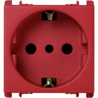 URMET - Presa P30 2P+T 16A 250V, 2 moduli, Nea, rosso.