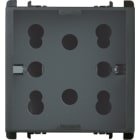 URMET - Presa Multy P40, 2 moduli, due prese bipasso P11-P17 e una presa schuko, Nea, antracite PR.MUL.STD 16A SHUKO 2XBIPAS A