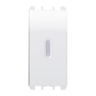 URMET - Copritasto illuminabile per interruttore 1P, deviatore 1P, pulsante 1P, 1 modulo, Nea, bianco ghiaccio COPRITASTO DIFF TRASP 1M BG.