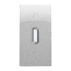 URMET - Copritasto illuminabile per interruttore 2P, codice 10162xx, 1 modulo, Nea, alluminio, trasparente.
