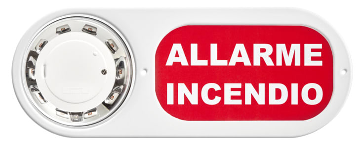 URMET - Pannello indicatore in plexiglass per VAD linea 500 per allarme incendio.