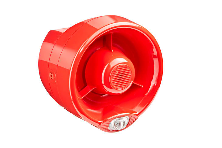 URMET - Sirena completa di modulo wireless e batterie, linea 300 con lampeggiante per allarme incendio.