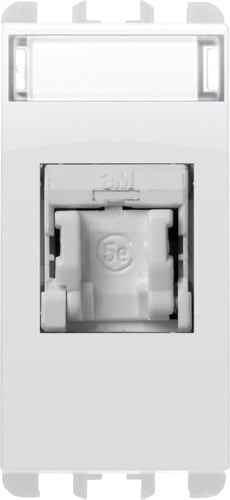 URMET - Presa RJ45 Cat.5e UTP 1 modulo, (EIA T568A/B), Nea, bianco ghiaccio NO SCH BG.