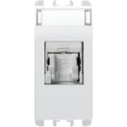 URMET - Presa RJ45 Cat.5e UTP 1 modulo, (EIA T568A/B), Nea, bianco ghiaccio NO SCH BG.