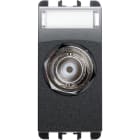 URMET - Presa coassiale BNC per cavo RG58 (50 Ohm), 1 modulo, a crimpare, Nea, acciaio scuro, PRESA COAX BNC RG58 1M AC.