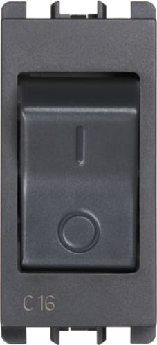 URMET - interruttore magnetotermico 1 modulo 1P+N C 16A Nea antracite MCCB MGNTERM 1P+NC 16A 1M.
