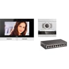 URMET - Kit monofamiliare video espandibile con pulsantiera Alpha e videocitofono VOG7, sistema IPerCom - KIT VILLA IP ALPHA VOG7.