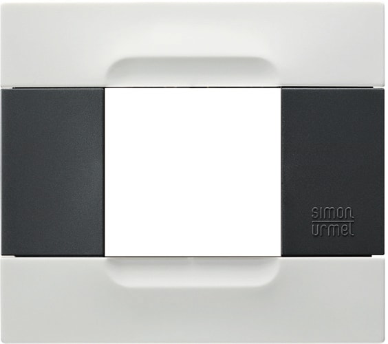 URMET - Placca 2 moduli serie antracite Kàdra tecnopolimero bianco helsinki 2M.