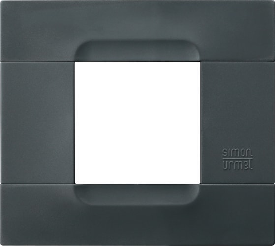 URMET - Placca tecnopolimero nero Auckland 2 moduli Kàdra Monochrome.