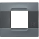 URMET - Placca tecnopolimero grigio berlino 2 moduli Kàdra serie antracite.