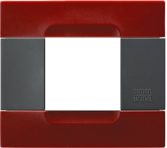 URMET - Placca tecnopolimero serie antracite rosso pechino 2 moduli Kàdra.