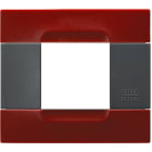 URMET - Placca tecnopolimero serie antracite rosso pechino 2 moduli Kàdra.