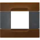 URMET - Placca tecnopolimero serie antracite marrone l'havana 2 moduli Kàdra.