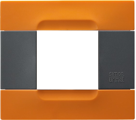 URMET - Placca 2 moduli serie antracite arancio tecnopolimero San Francisco Kàdra TEC 2M.