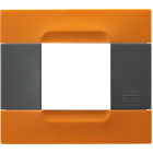 URMET - Placca 2 moduli serie antracite arancio tecnopolimero San Francisco Kàdra TEC 2M.