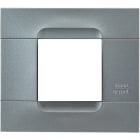 URMET - Placca tecnica monocolore in acciaio per 2 moduli, serie metallizzata.