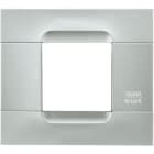 URMET - Placca tecnica monocolore argento 2 moduli, serie metallizzata Kàdra Monochrome.