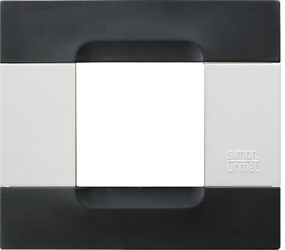 URMET - Placca 2 moduli serie bianca tecnopolimero nero auckland tec 2m.