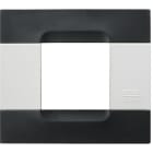 URMET - Placca 2 moduli serie bianca tecnopolimero nero auckland tec 2m.