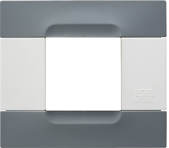 URMET - Placca tecnopolimero grigio berlino 2 moduli serie bianca 2mm.
